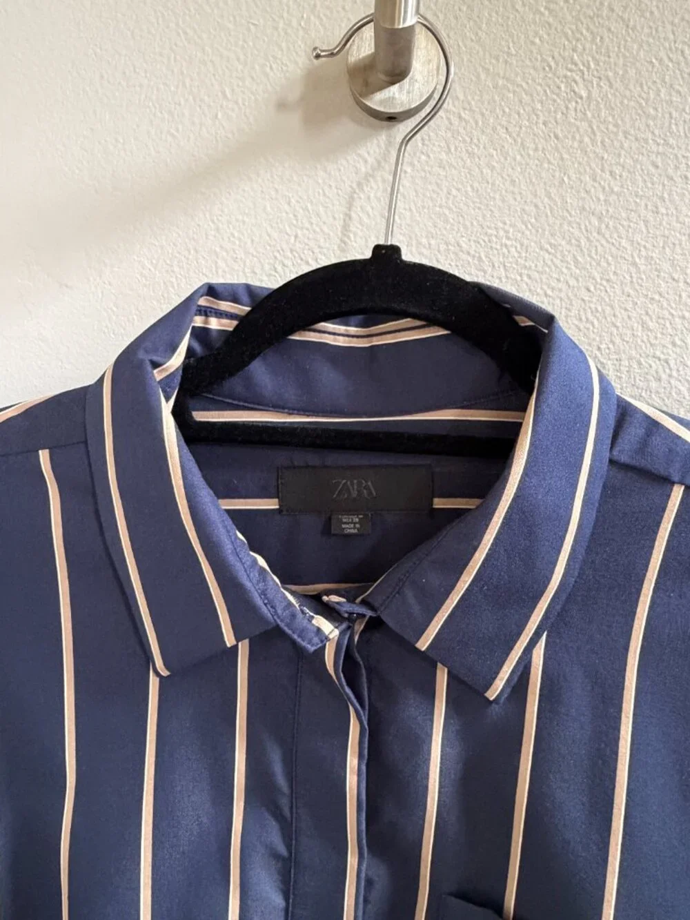 Zara ZW Collection Striped Poplin Oversized Shirt